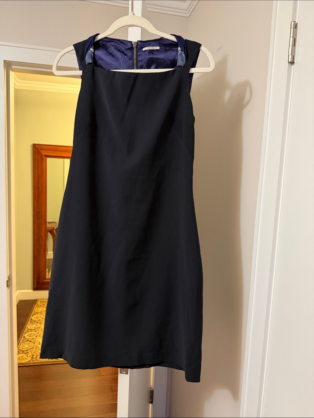 T Tahary Classic Navy Sleeveless Shift Dress size 8